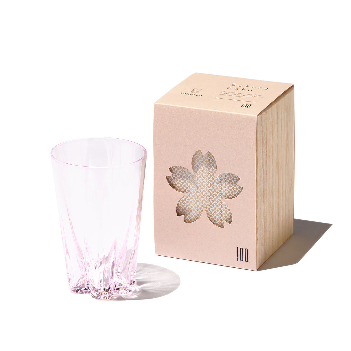 桜型の水滴が残る「タンブラー」1個 桐箱入り|Sakurasaku