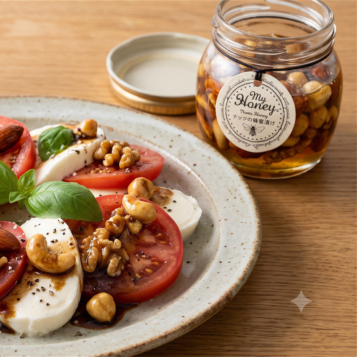 非加熱アカシア蜂蜜を使った「ナッツの蜂蜜漬け」90g|MYHONEY