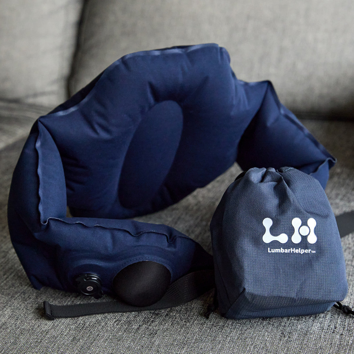 空気で腰を支える携帯用「エアクッション」｜Lumbar Helper