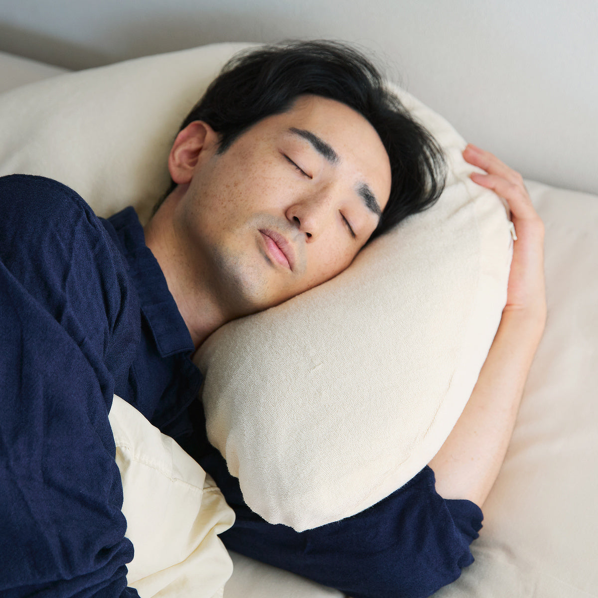 専用枕カバー／パイル》伸縮性のあるシンカーパイル使用、肌に触れる