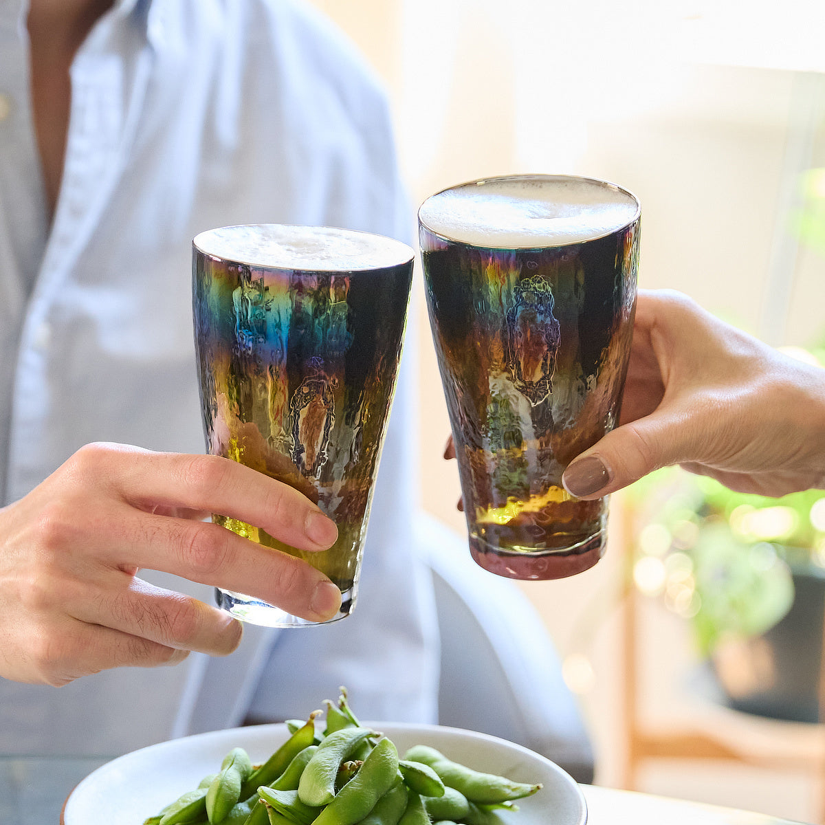 純チタンコーティングの「ビールグラス」ペアセット｜PROGRESS