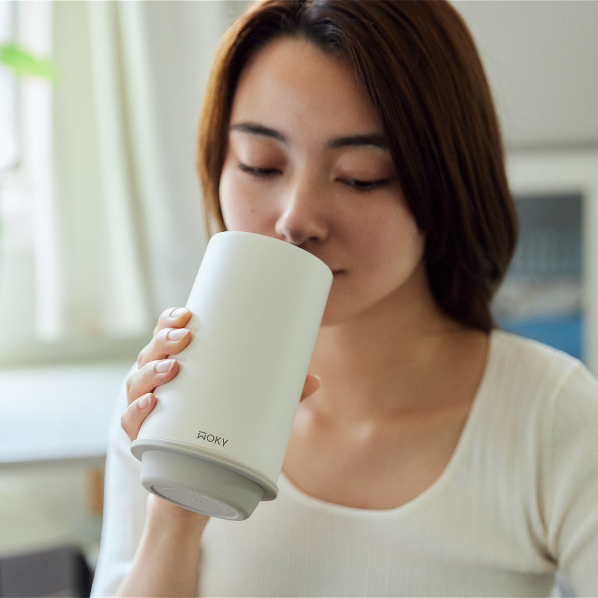 チタンセラミックコーティングのタンブラー「シルクハット」500ml｜WOKY