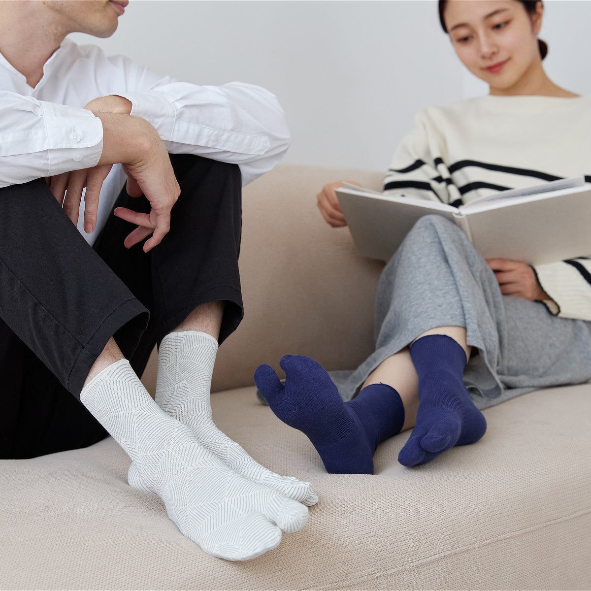 和紙78%、サラッと快適な「足袋型ソックス」2足｜WASI WASI