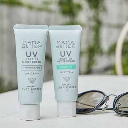 保湿しながらUVケア。ノンケミカル処方の「SPF27・PA++ UV バリアモイストクリーム 無香料」｜MAMA BUTTER