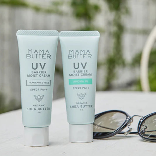 保湿しながらUVケア。ノンケミカル処方の「SPF27・PA++バリアモイストクリーム アロマイン」｜MAMA BUTTER