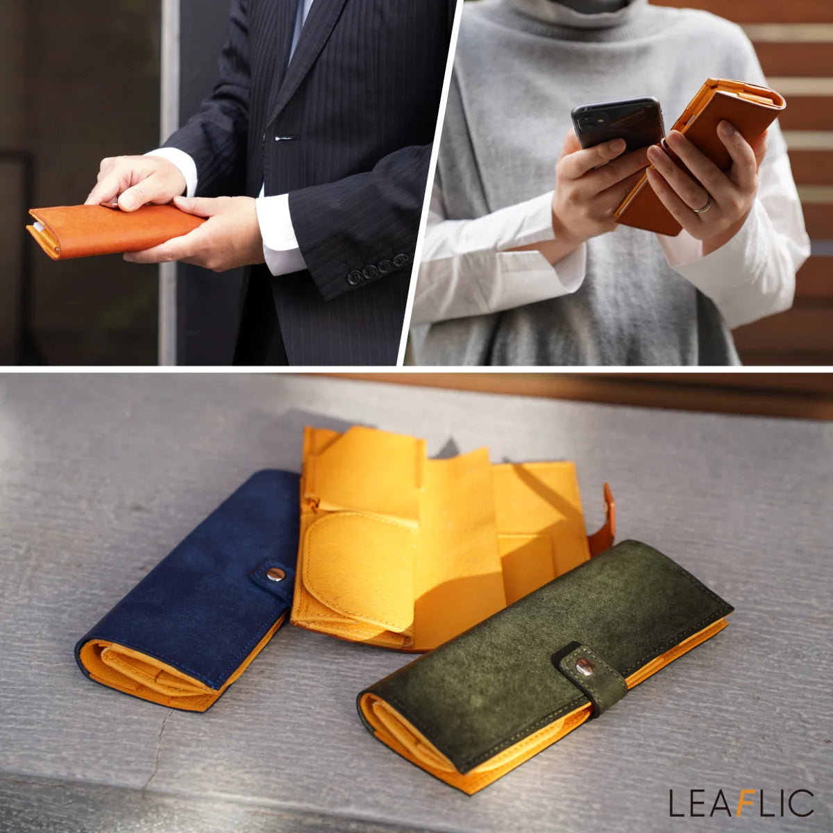 お札よりスリム、持ちやすさを追求した長財布｜LEAFLIC SLIM