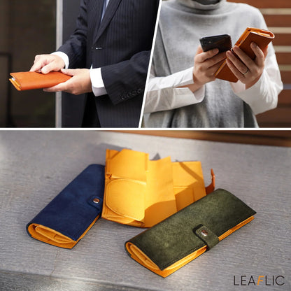 お札よりスリム、持ちやすさを追求した長財布｜LEAFLIC SLIM